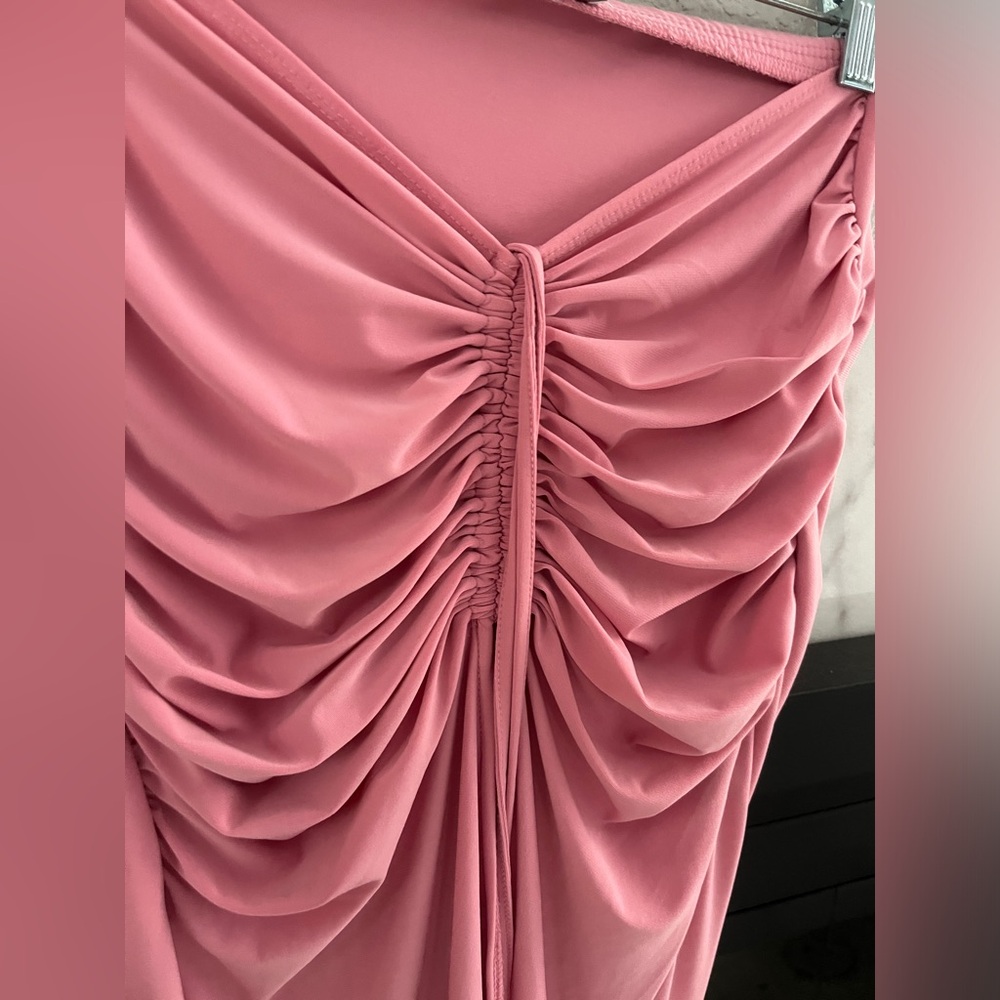 Elegant Pink Ruched skirt